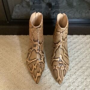 Alexandre Birman Snake Print Ankle Boots